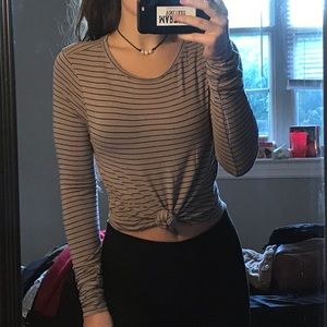Brown Striped Top